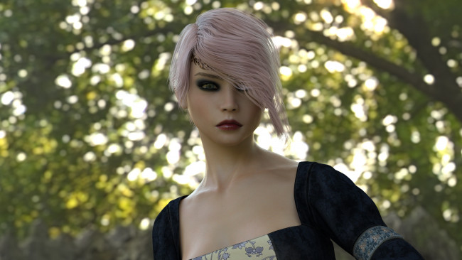 Обои картинки фото 3д графика, портрет , portraits, фон, взгляд, девушка