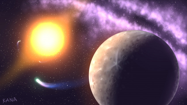 Обои картинки фото космос, арт, звезды, галактики, вселенная, планеты