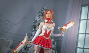 Картинка девушки -+креатив +косплей vandych miss fortune league of legends костюм ёлка оружие окно лепнина
