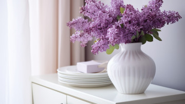 Картинка разное компьютерный+дизайн цветы букет весна ваза сирень ии-арт нейросеть