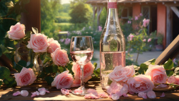 обоя рисованное, цветы, зелень, лето, листья, свет, деревья, природа, праздник