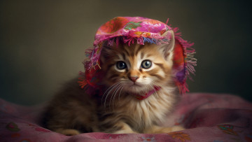 Картинка рисованное животные +коты кошка взгляд поза котенок мордашка нейросеть