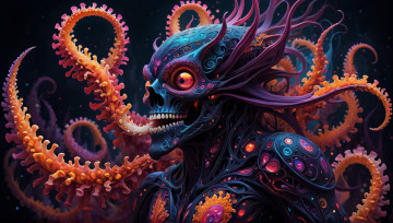 Картинка фэнтези существа нейросети графика нейроарт ai art нейронные сети рисунки нейро искусство