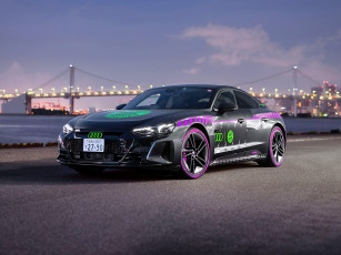 Картинка audi+e-tron+gt автомобили audi серый набережная река мост огни