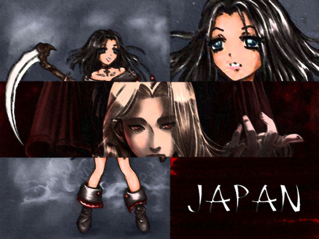 Обои картинки фото аниме, weapon, blood, technology