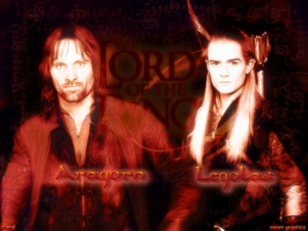Обои картинки фото aragorn, and, legolas, кино, фильмы, the, lord, of, rings, fellowship, ring