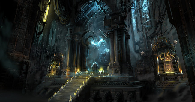 Обои картинки фото фэнтези, иные, миры, времена, лестница, свечи