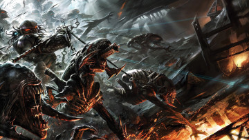Картинка aliens+vs +predator +three+world+war фэнтези существа чужой хищник