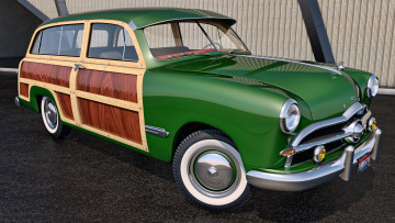 обоя автомобили, 3д, 1949, ford, woody, station, wagon