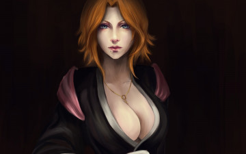 Картинка аниме bleach рыжая лицо блич грудь рангику