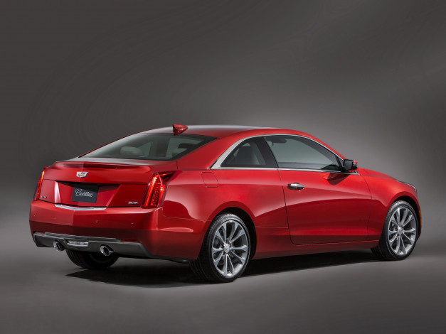 Обои картинки фото автомобили, cadillac, ats, coupe, 2014г, красный