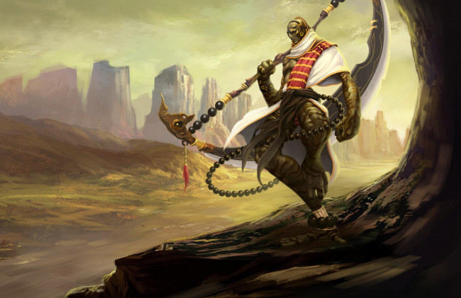 Обои картинки фото фэнтези, существа, воин, существо, мир, иной, оружие, планета, чужая