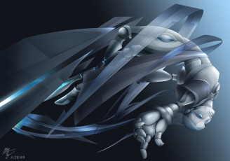 Картинка фэнтези роботы +киборги +механизмы полет девушка