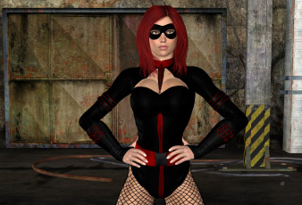 Картинка 3д+графика люди+ people рыжая фон взгляд девушка