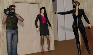 Картинка diamonds+shine 3д+графика фантазия+ fantasy оружие фон взгляд девушки