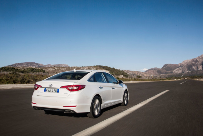 Обои картинки фото автомобили, hyundai, светлый, 2015г, sonata, au-spec, lf