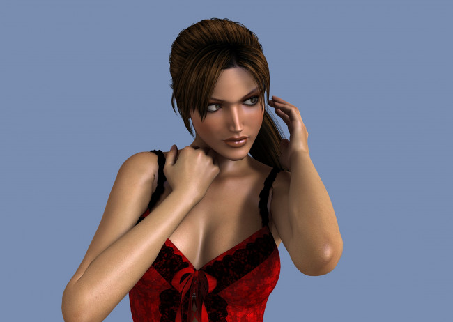 Обои картинки фото 3д графика, люди , people, девушка, взгляд, фон