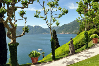 Картинка природа побережье lake como