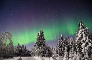 Картинка природа северное+сияние ночь сполохи
