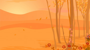 Картинка векторная+графика природа+ nature деревья осень