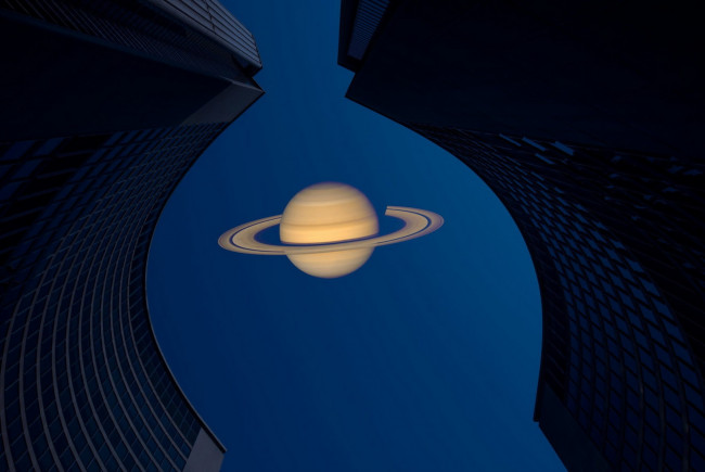 Обои картинки фото космос, сатурн, фон, небо