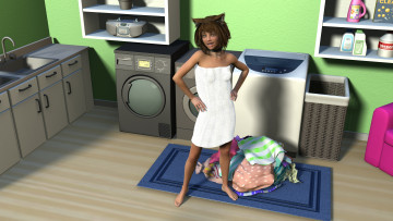 Картинка 3д+графика люди+ people девушка взгляд фон