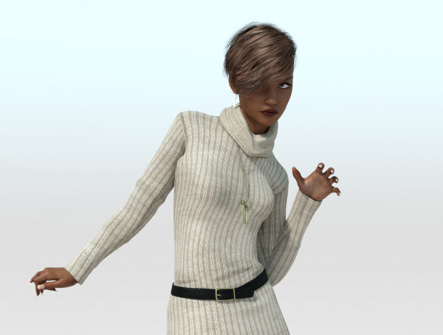 Обои картинки фото 3д графика, люди , people, взгляд, фон, девушка