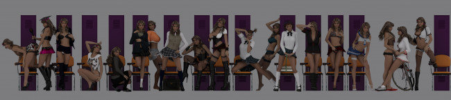 Обои картинки фото 3д графика, люди , people, девушки, взгляд, фон