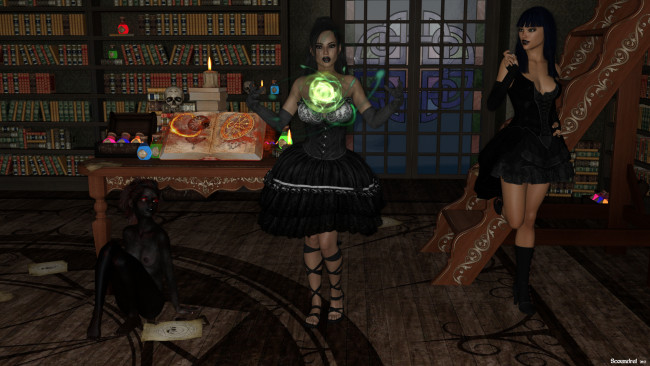 Обои картинки фото wicked magic, 3д графика, фантазия , fantasy, девушки, взгляд, фон