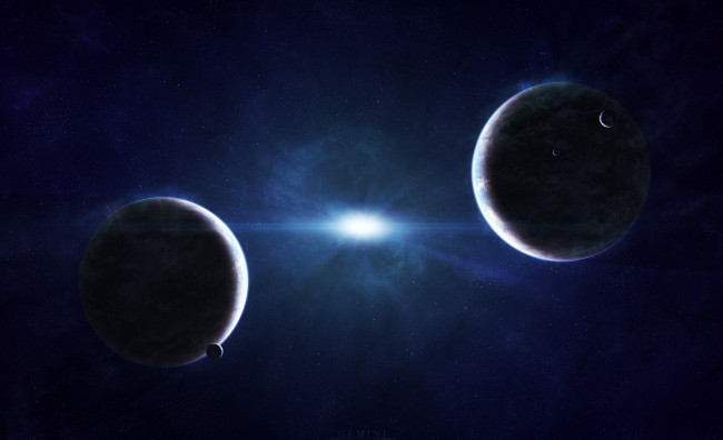 Обои картинки фото космос, арт, звезды, вселенная, планеты