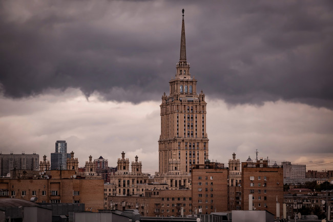 Обои картинки фото hotel ukraine moscow, города, москва , россия, столица