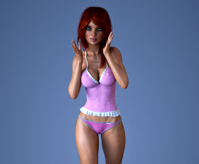 Картинка 3д+графика люди+ people взгляд девушка фон