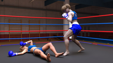 Картинка 3д+графика спорт+ sport девушки взгляд фон ринг бокс