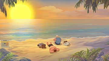 Картинка календари кино +мультфильмы 2018 мужчина водоем солнце