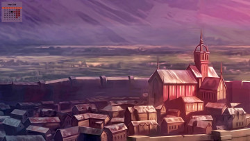 Картинка календари рисованные +векторная+графика здание 2018