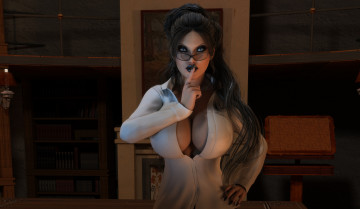 Картинка 3д+графика люди+ people девушка взгляд фон