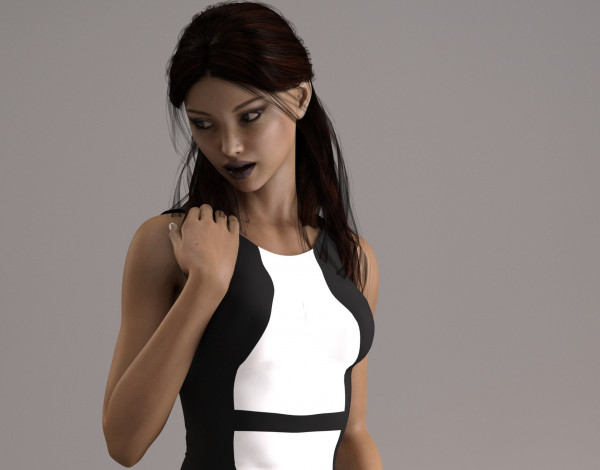 Обои картинки фото 3д графика, люди , people, фон, взгляд, девушка