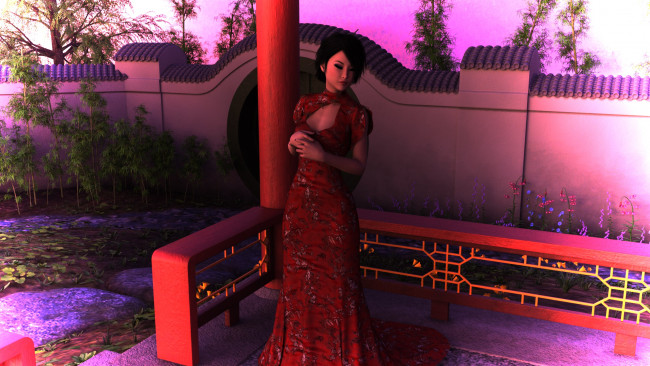 Обои картинки фото 3д графика, люди , people, девушка, взгляд, фон