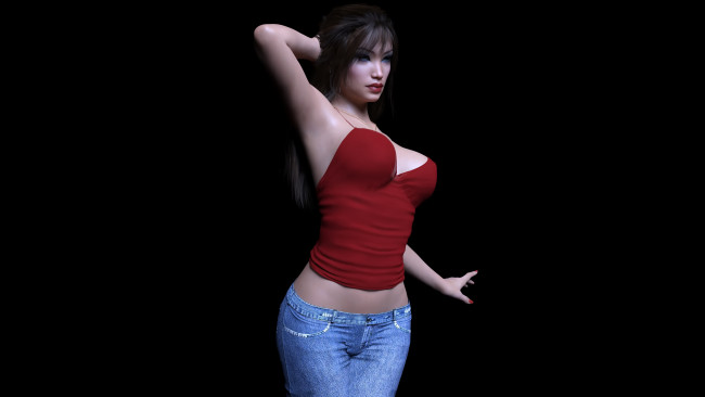 Обои картинки фото 3д графика, люди , people, девушка, взгляд, фон