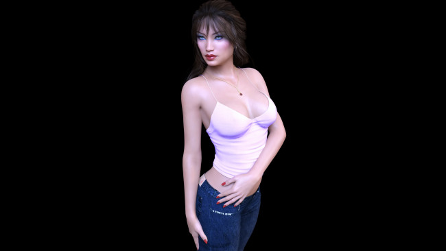 Обои картинки фото 3д графика, люди , people, девушка, взгляд, фон