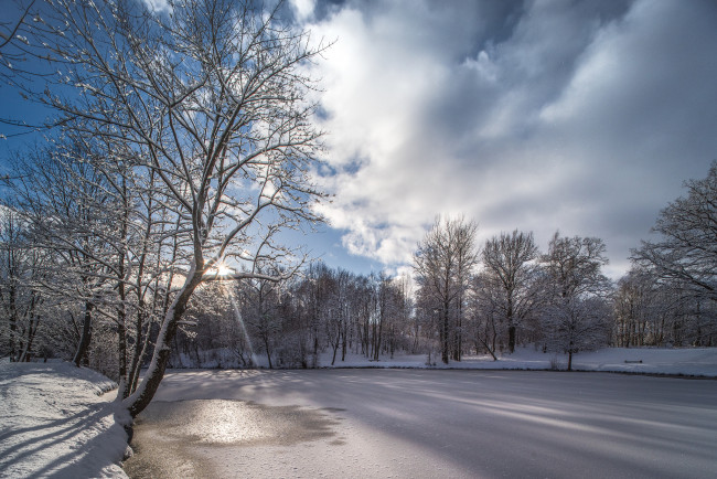 Обои картинки фото природа, зима, простор