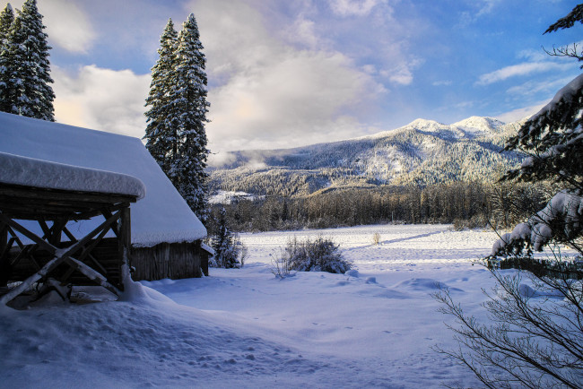 Обои картинки фото природа, зима, простор