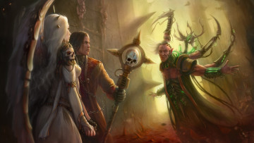 Картинка видео+игры warhammer+40k девушка мужчины фон униформа