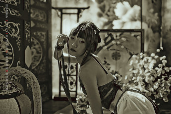 Картинка календари компьютерный+дизайн комната азиатка цветы девушка женщина модель calendar 2020