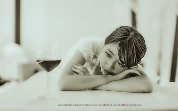 Картинка календари компьютерный+дизайн 2020 calendar женщина фужер девушка бокал