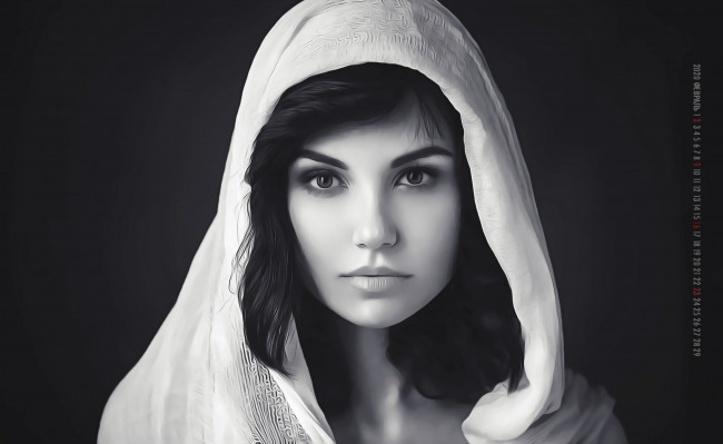 Обои картинки фото календари, компьютерный дизайн, женщина, взгляд, 2020, лицо, calendar, девушка