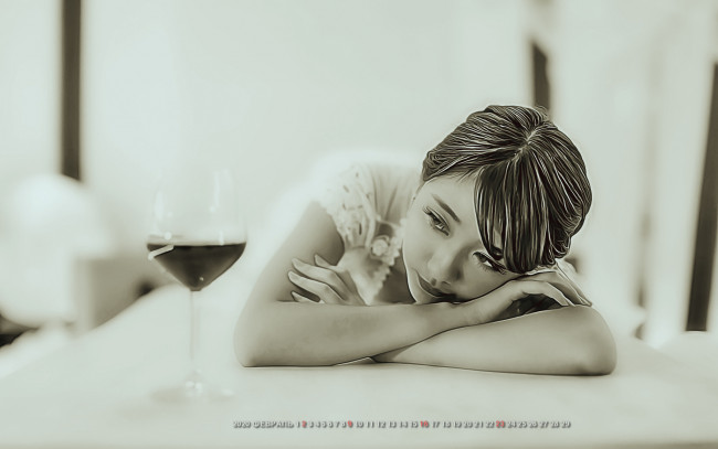 Обои картинки фото календари, компьютерный дизайн, 2020, calendar, женщина, фужер, девушка, бокал