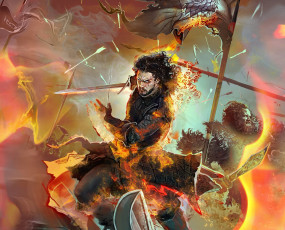 Картинка рисованное кино +мультфильмы джон сноу битва