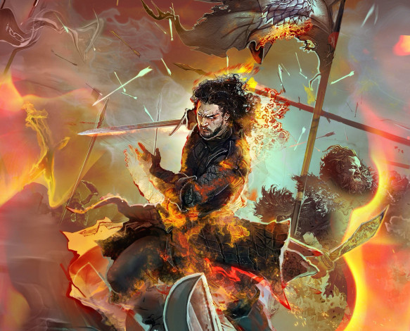 Обои картинки фото рисованное, кино,  мультфильмы, джон, сноу, битва