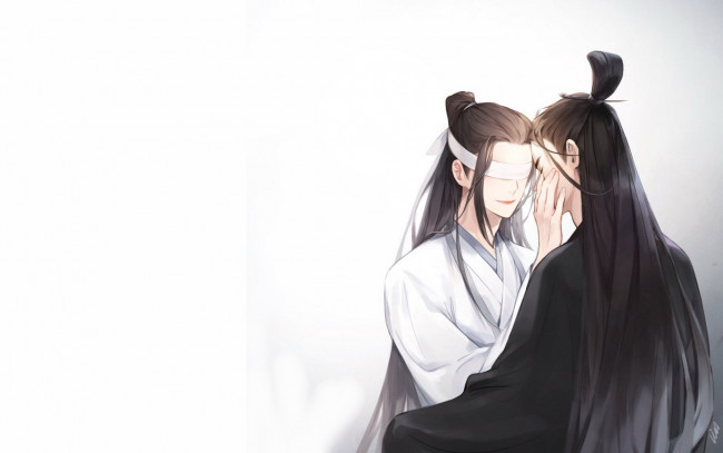 Обои картинки фото аниме, mo dao zu shi, сяо, синчень, повязка, даоджан, сун, лань